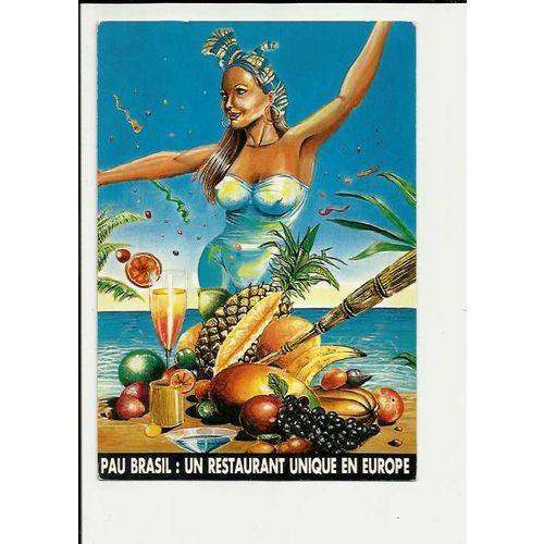 Advertising PAU BRASIL RESTAURANT Paris Postcard