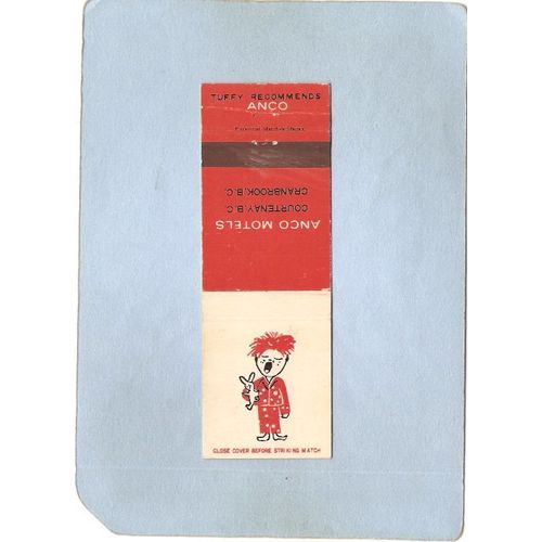 CAN Cranbrook Matchcover Anco Motels Also Courtenay B C w/Services Listed ~14
