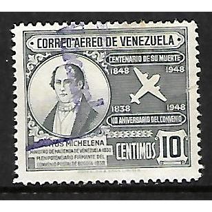 VENEZUELA 1949 SANTOS MICHELENA 10c GREY SG815 FINE USED