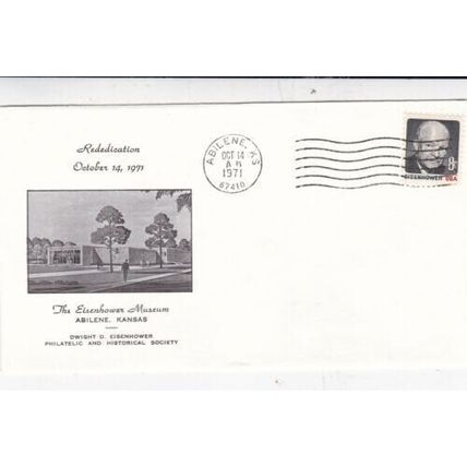 United States 1971 Eisenhower Museum FDC Abilene cancel Unaddressed vgc