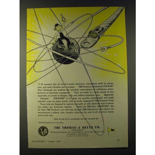 1943 Thomas & BettsCompany Sta-kon wire terminals Ad - essesntial