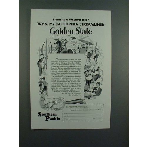 1954 Southern Pacific Lines Golden State Train Ad