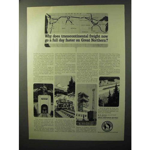 1964 Great Northern Railway Ad - Transcontinental