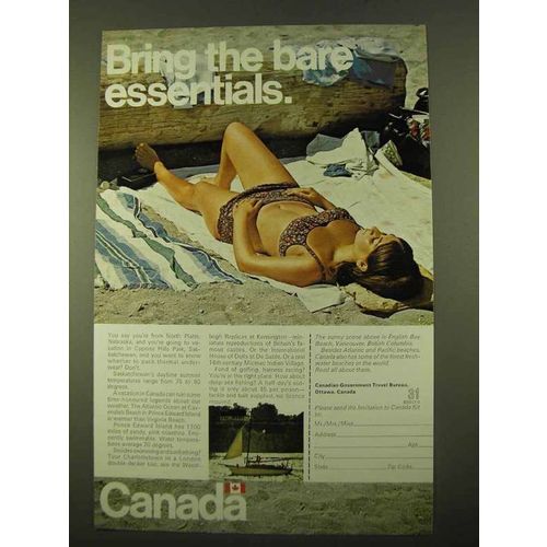 1970 Canada Tourism Ad - Bring the Bare Essentials