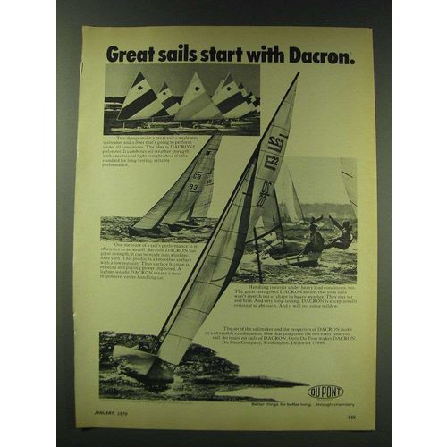 1970 Du Pont Dacron Sails Ad - Great sails start with Dacron