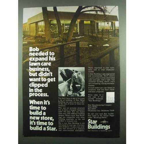 1974 Star Buildings Ad - Needed To Expand his Business