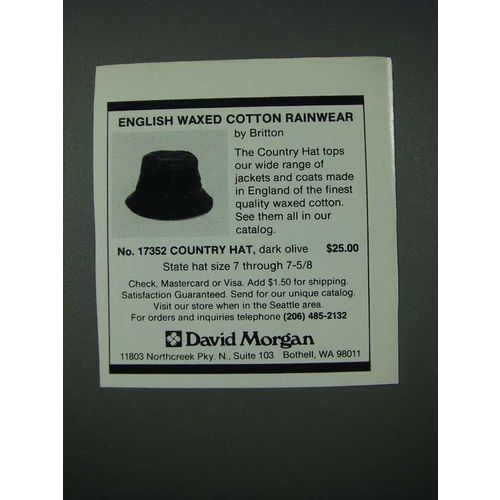 1986 David Morgan No. 17352 Country Hat Ad