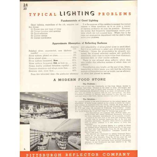 pittsburgh reflector company 1938 modern lighting vintage catalog