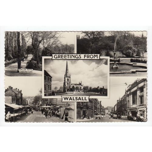 Multiview Of Walsall Postcard RP Staffordshire 5767