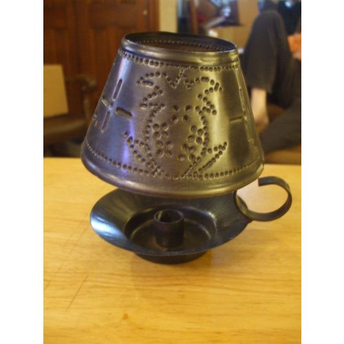 Rustic Punched Metal Tin Candle Table Sconce