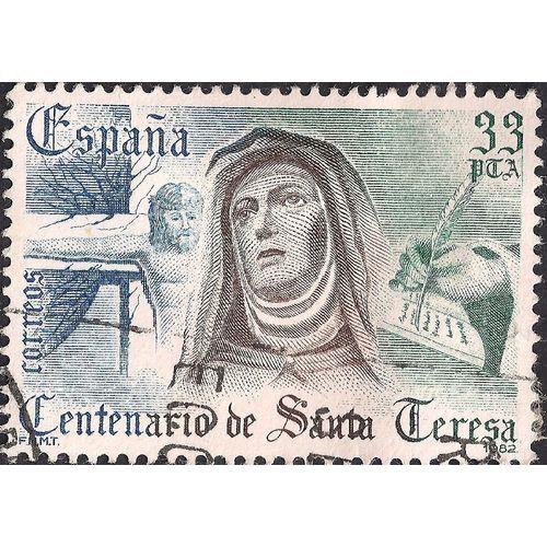 SPAIN, St Theresa of Avila, blue 1982, 33 Pta