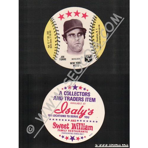 Sport Baseball Discs Name: Torre, Joe Infielder New York Mets~740