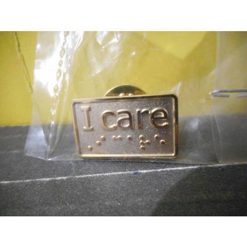 ''I Care''Braille Lapel Pin,Badge