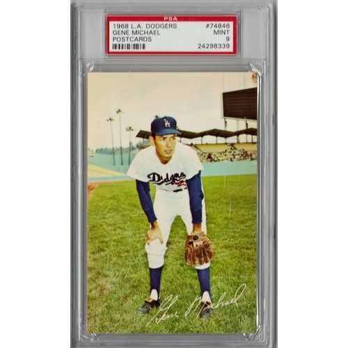 1968 L.A. Dodgers Postcards Gene Michael #74846 PSA 9 P1273