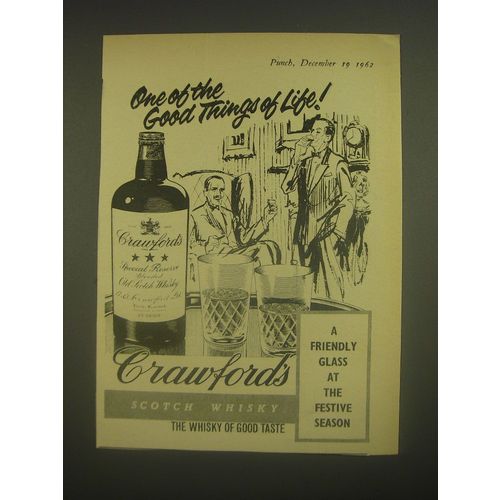1962 Crawford's Scotch Ad - One of the good things of life