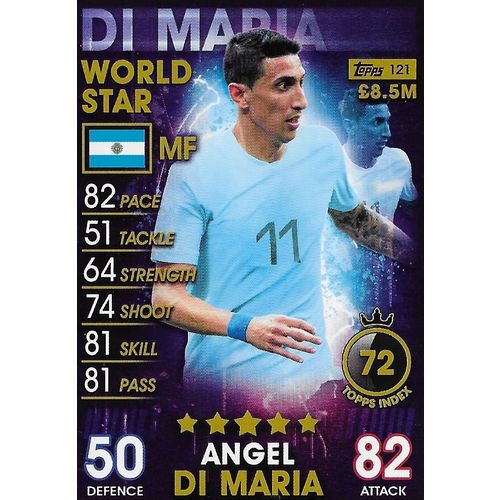 Match Attax - 101 (2019): World Stars (Base) - Argentina, Di María