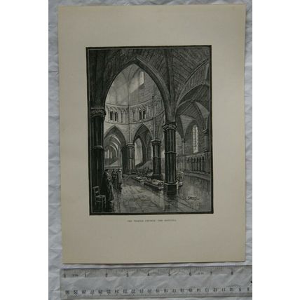 c1890 engraving The Temple Church : The Rotunda