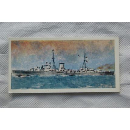 Lyons Tea card HMS 1902-1962 No. 18 HMS Ajax, Leander class cruiser