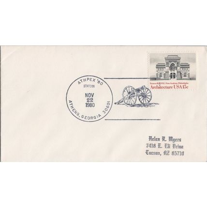 ZAYIX United States Event Cover - ATHPEX '80 - Athens, GA - Canon