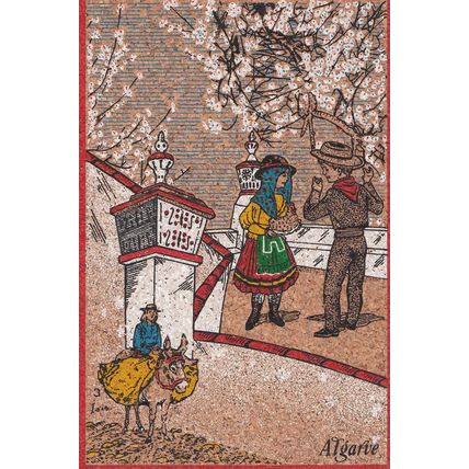 Portugal Algarve Horses Felt Postcard