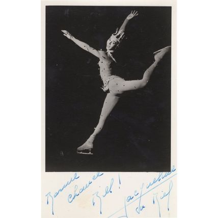 Jacqueline Du Rief French Antique Skating Skater Hand Signed Photo