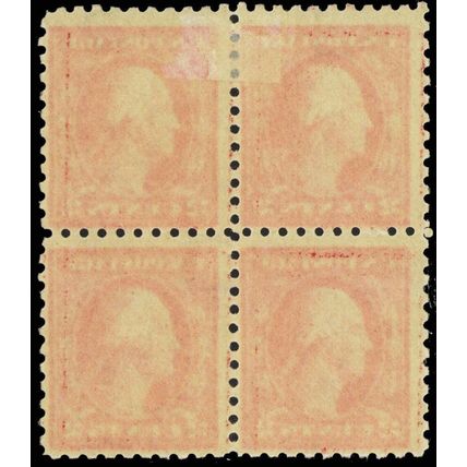 425, Mint 2¢ LH/NH Block With "Pink Back" Analine - Scarce! .. Stuart Katz