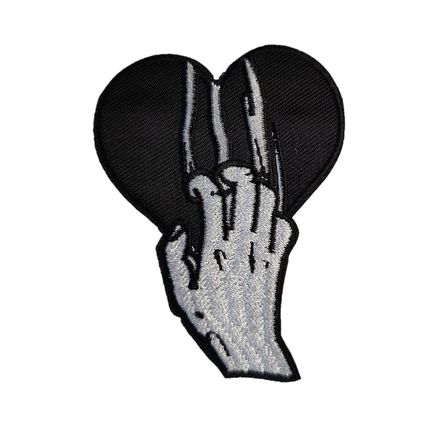 Torn Heart Iron On Patch Horror Sew Black White Badge Fun Applique Badge P622