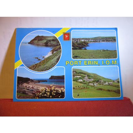 multiview, PORT ERIN, ISLE OF MAN used postcard. 1983 stamp =