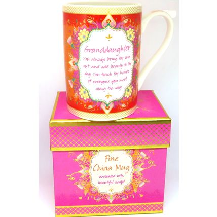 Granddaughter Mug Fine China with Verse Comes Boxed Christmas Gift 10.5 CM