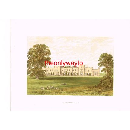 PANSHANGER PARK, Nr HERTFORD, HERTS, (EARL COWPER), Book Illustration, c1880
