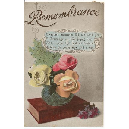 PC17115 Remembrance. Birthday series 2819. 1917