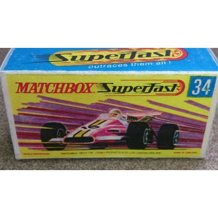 Matchbox - No34 Formula 1 Racing car Replica Reproduction Box