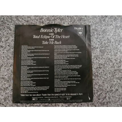 Bonnie Tyler – Total Eclipse Of The Heart (TYLER1) 1983 (7" Single)