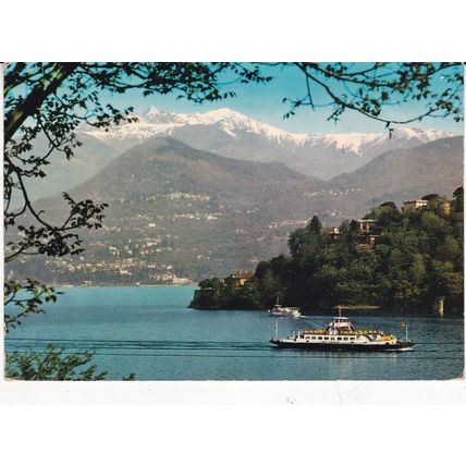 Laveno Lago Maggiore Italy Postcard posted 1974 creased