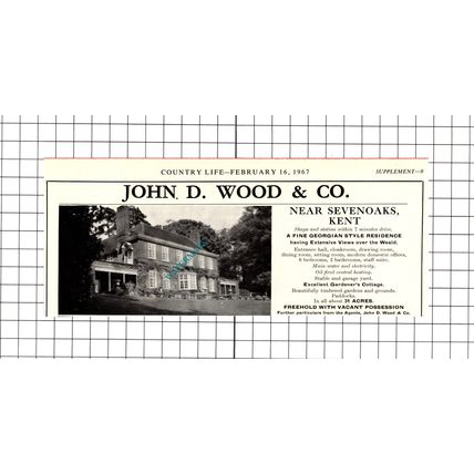 Sevenoaks Kent House Sale Advert - 1967 Cutting