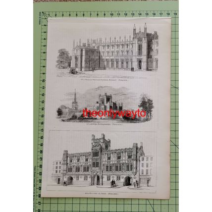 Ashridge Bucks, Guildhall Bristol & College Richmond, Book Illustration, 1850