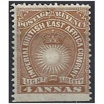 British East Africa 1891 SG9 4a Yellow-Brown Mounted Mint ..