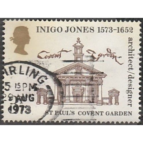 1973 400th Birth Anniversary of Inigo Jones. 3p.St Pauls, Covent Garden, F/used