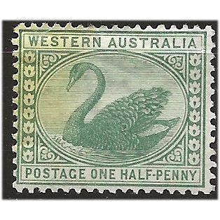 Western Australia 1885 SG94a 1/2d Green Mounted Mint. ..