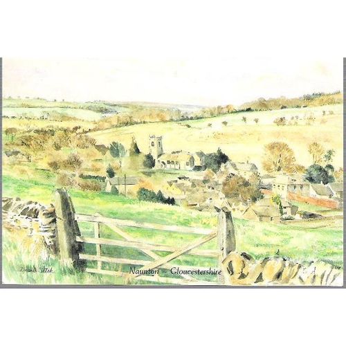 Naunton, Gloucestershire - art postcard c.1990s