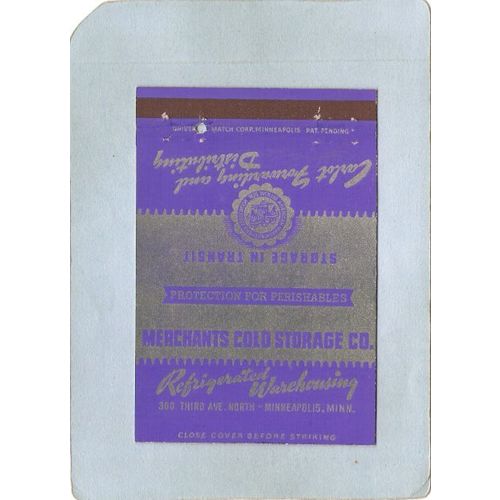 MN Minneapolis Matchcover Merchants Cold Storage Co Refrigerated Warehousi~360