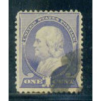 Used 212 1c Benjamin Franklin Barely Clears M01337