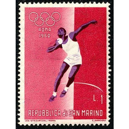 San Marino 1960 Olympic Games 1L Used Stamp Sport