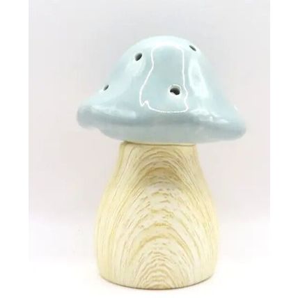 Grey Ceramic Mushroom Ornament LED 13.5 CM Light Home Decor Gift Decor Christmas