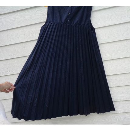 J. Jill Pleated Navy Blue Dress NEW 2X Sleeveless Casual
