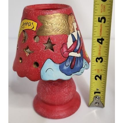 Vintage Ceramic Christmas Santa Fairy Light Tea Candles 5 3/4"
