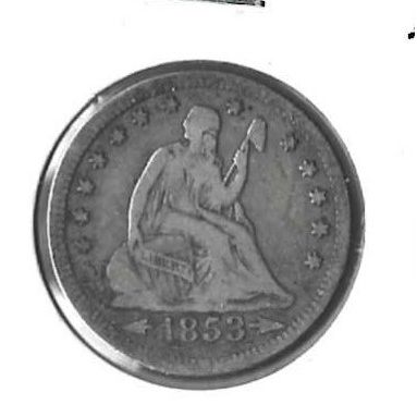1853 US Seated Liberty Quarter F/VF
