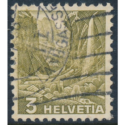 Switzerland Zumstein 201y/Scott 227, 3c olive landscapes, F-VF used stamp