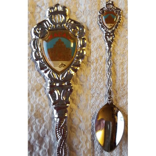 Macau China Collector Souvenir Teaspoon St. Paul Cathedral Tea Spoon 4-11/16"