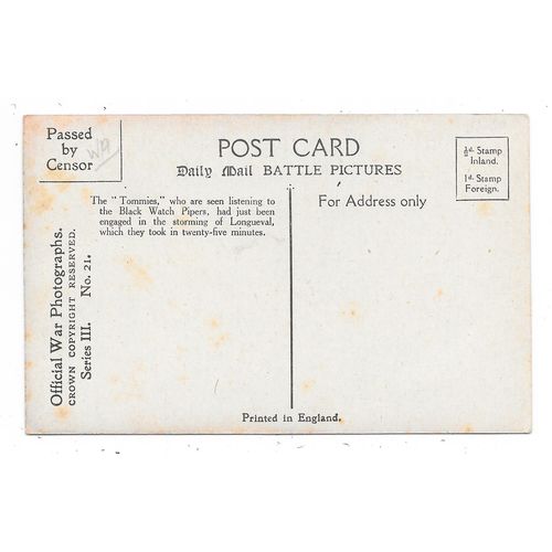 DAILY MAIL BATTLE PICTURES WW1 No.21 BLACK WATCH PIPING CAPTORS LONGUEVAL(1333)